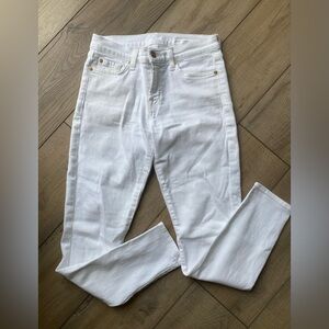 7 for All Mankind gwenevere white skinny jeans - size 28